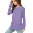 thumbnail image 1 of Plebaso Girls Long Sleeve Shirts Crewneck Casual Tops Kids Solid Color Loose Blouses for Spring Summer, 1 of 7