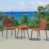 WestinTrends Playa 3-Piece Outdoor Patio Bistro Balcony Furniture Set With Stackable Chairs, Red