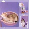 thumbnail image 6 of Sennaux 59" Cat Tree Condo with Scratching Post Tower Hammock Cats Bed Furniture, Purple, 6 of 9