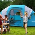 thumbnail image 5 of 10 Person Camping Tent - Portable Easy Set Up Family Tent for Camp, Windproof Fabric Dome Tent Outdoor for Hiking, Backpacking, Traveling-14'x11'x74in(H), 5 of 7