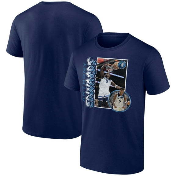 Men's Anthony Edwards Navy Minnesota Timberwolves '90s Player Graphic T-Shirt