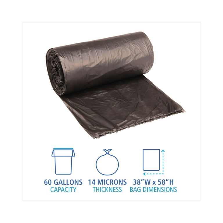 Pack of 25 Clear Trash Bags 38 x 58 Thickness 19 Micron High