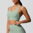 thumbnail image 6 of Sport Bras For Women Solid Color Full Coverage Support Bra Light Green Size XL, 6 of 7