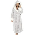 thumbnail image 1 of Fashnice Women Sleepwear Long Sleeve Sherpa Robes Solid Color Fuzzy Plush Bathrobe Warm Sleeping Fleece Robe Gray XL, 1 of 5