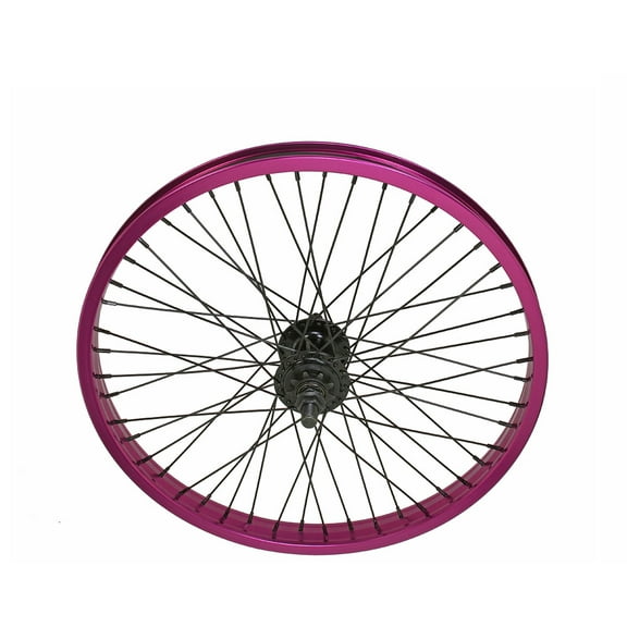 Bike 20 x 2.125 Alloy Rear Wheel 9T Driver 48 Spoke 14gSS/Black 14mm Axle Sealed Bearing Double Wall Purple.
