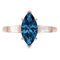 thumbnail image 7 of Three-Stone Engagement Ring for Women - 2ct Natural London Blue Topaz in 14K Rose Gold Promise Ring, 7 of 7