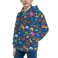 thumbnail image 2 of Fotbe Sea Fish Pattern Youth Pullover Hooded Sweatshirt, Boys Hoodie, Kangaroo Pocket Hoodie for Kids Girls -Large, 2 of 6