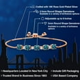 thumbnail image 2 of Gem Stone King 18K Rose Gold Plated Silver London Blue Topaz and White Lab Grown Diamond Tennis Bracelet for Women (3.76 Cttw, Gemstone Birthstone, Fully Adjustable up to 9 inch), 2 of 5