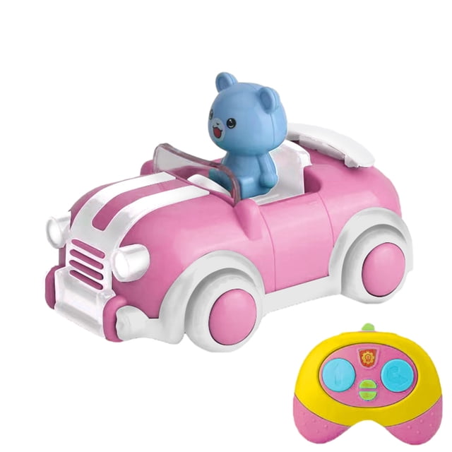 Pink Cute Convertible Rc Car Toy With Sound Lights Music Remote Control Vehicle Gift Set For Kids Boys Girls Indoor Outdoor Racing Play Pink