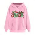 thumbnail image 4 of Womens Tops Hooded Long Sleeved Casual Loose Printed Off Shoulder Sleeves Sweatshirt,Blouse for Women Pink S, 4 of 6