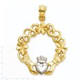 thumbnail image 2 of 14K Yellow Gold Rhodium Claddagh Pendant, 2 of 2
