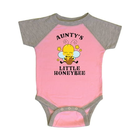 

Inktastic Cute Bee Aunty s Little Honeybee with Stars Gift Baby Boy or Baby Girl Bodysuit