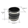 thumbnail image 2 of Fernco Schedule 40 3 in. Socket x 3 in. Dia. Socket PVC Flexible Coupling, 2 of 7