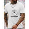 thumbnail image 1 of Breathable Polyester Fabric Men's Summer Short Sleeve Crew Neck Creative Airplane Graphic Print T-shirt, Casual Comfortable Lightweight Top For Outdoor Sports, 1 of 5