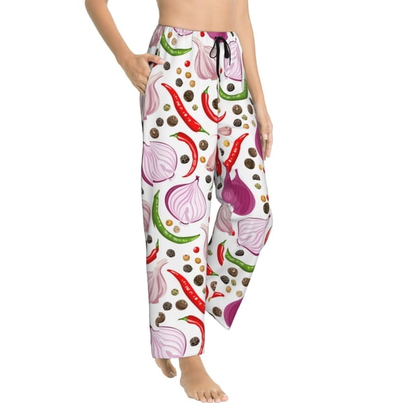 Pajama Pants Women - Onion bell pepper Soft Breathable Sleep & Lounge Pants for Women, Comfy Casual Pj Pants Bottoms with Pockets