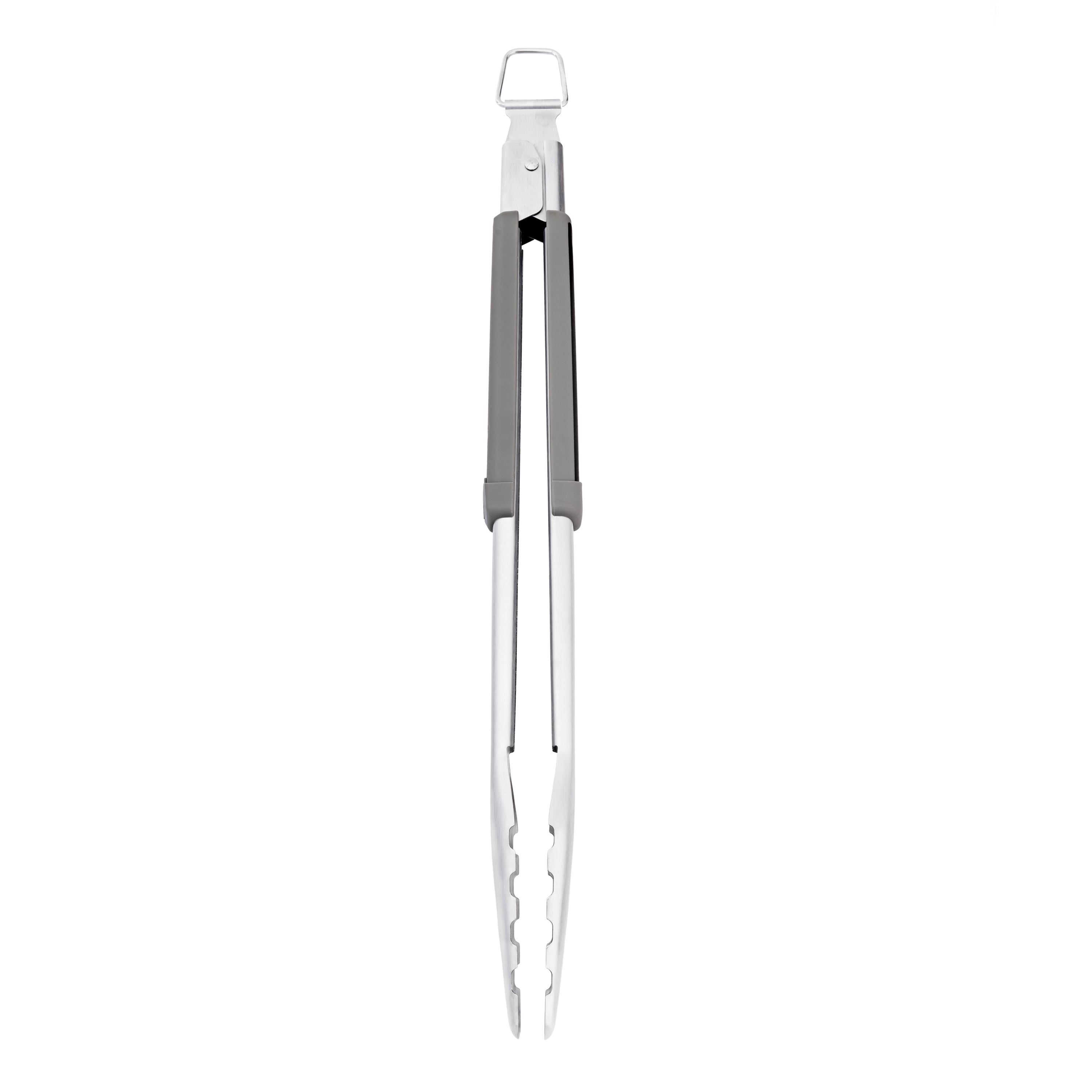 Expert Grill Stainless Steel Grill Tongs, Black & Gray