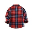 thumbnail image 3 of TOWED22 Kids Little Boys Girls Baby Red Plaid Flannel Long Sleeve Button Down Flannel Shirt Plaid Tops Girl Boy Clothes(Red,5-6 Y), 3 of 9