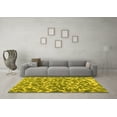 thumbnail image 3 of Ahgly Company Indoor Square Abstract Yellow Contemporary Area Rugs, 3' Square, 3 of 4