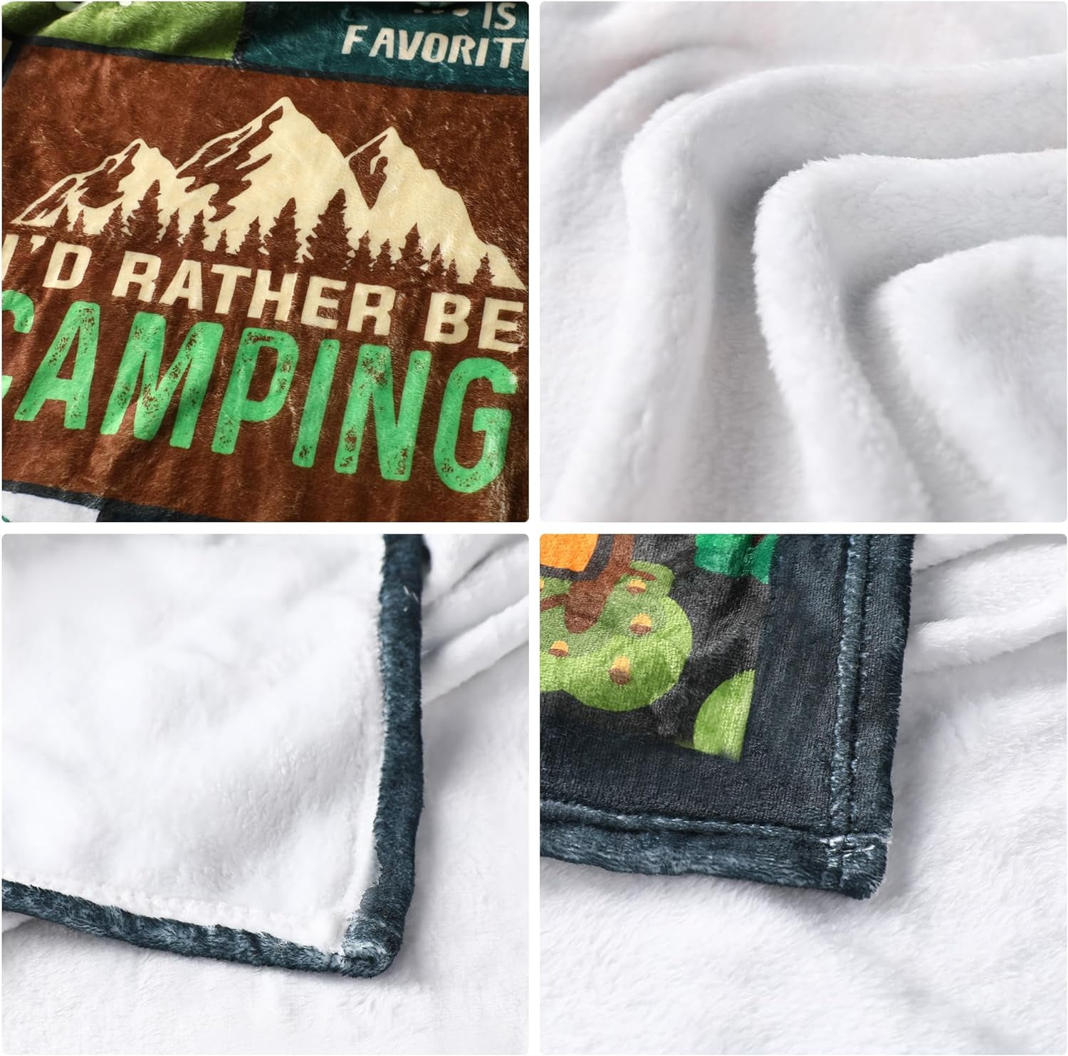 Camping Throw Blanket Camper Gifts - Camping Blanket for Women Men Kids Adults, Blankets Gift for Camping Lovers, Camping Decor for Bedding Outdoor RV Campsite Travel Hiking 50"x60"