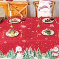thumbnail image 3 of Chirstmas Tablecloth Rectangle 60x84 Inch, Cute Snowman and Pine Table Cloth Rectangle Tables for Chirstmas Decor, Red Waterproof Table Decorations for Chirstmas Gift, 3 of 6