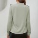 thumbnail image 4 of Top con cuello de botones de manga larga con volantes Blusa de manga larga para mujer cómoda y elegante para cita en la oficina Verde XL, 4 of 6