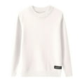 thumbnail image 5 of HAiming Children's Boys Girls Sweaters Fall Winter Long Sleeve Crewneck Pullover Shirt Trendy Solid Color Thicken Tops, 5 of 6