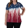 thumbnail image 3 of 250 Anniversary Womens Scrubs Top Short Sleeves National Flag Print Nurse Working Uniform 4th of July Patriotic Scrub Tops with Pockets, 3 of 5