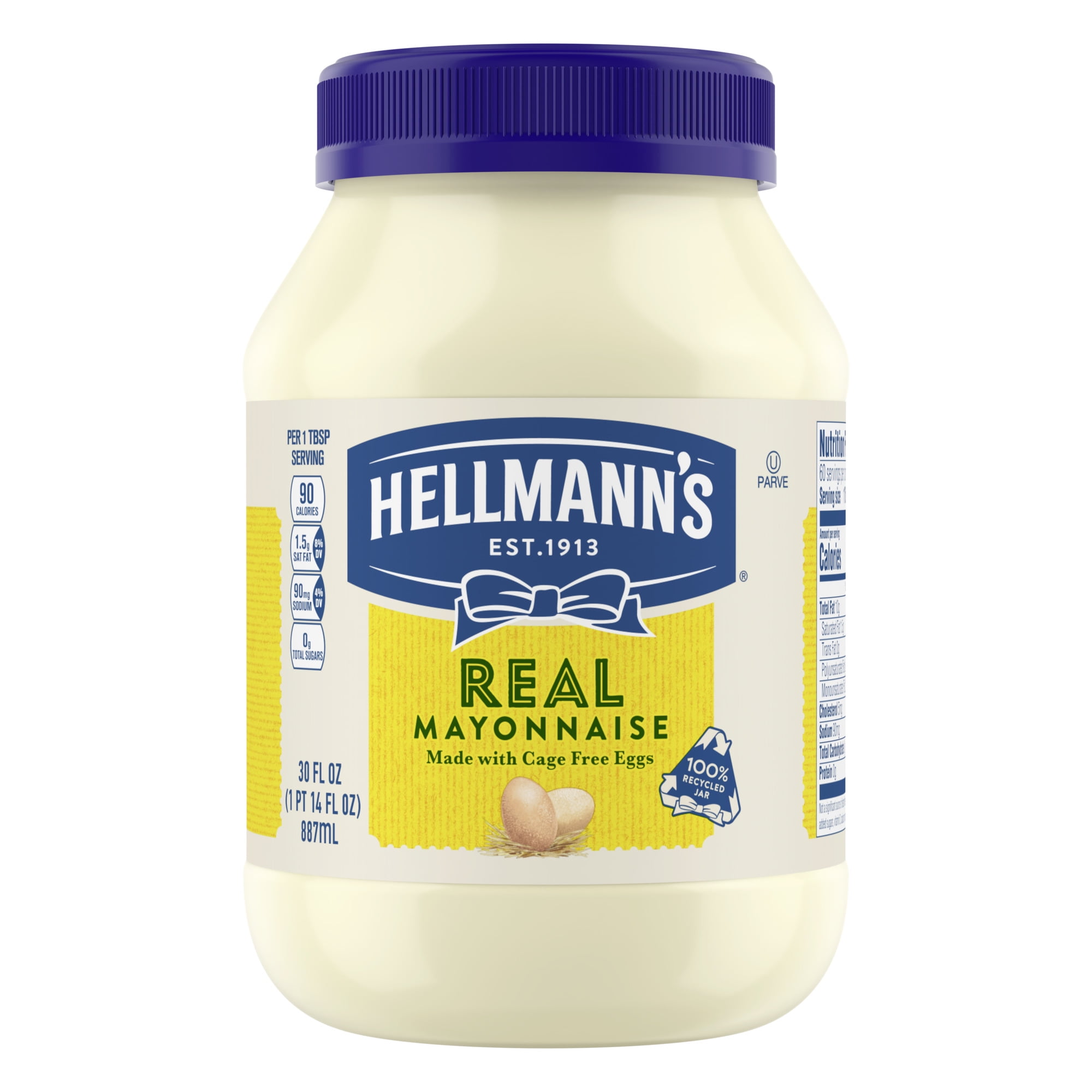 Buy Hellmanns Real Mayonnaise Real Mayo Gluten Free Made With 100 Cage- Free Eggs 30 Oz Online In Indonesia 10312980