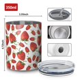 thumbnail image 4 of 12oz Coffee Tumblers White Strawberry Plants Fruit Stainless Steel Vacuum Insulated Travel Tumbler Coffee Cups Mug with Lid and Straw with Cleaning Brush for Cold & Hot Drinks, 4 of 5