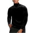 thumbnail image 5 of VSSSJ Men's Turtleneck Long Sleeve Fuzzy Sherpa Tops Slim Fit Fleece Fluffy Soft Fashion High Neck Sweater Pullover Sweatshirts Black XXXL, 5 of 5