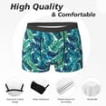 thumbnail image 2 of Men's Boxer Briefs, Banana leaves green Soft Comfy Mens Underwear Boxer Briefs Breathable With Widen Waist, 2 of 7