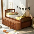 thumbnail image 2 of Harper & Bright Designs Twin Bed Platform with 6 Drawers, Captain's Bed Daybed with Storage for Teens Guests, 2 of 8