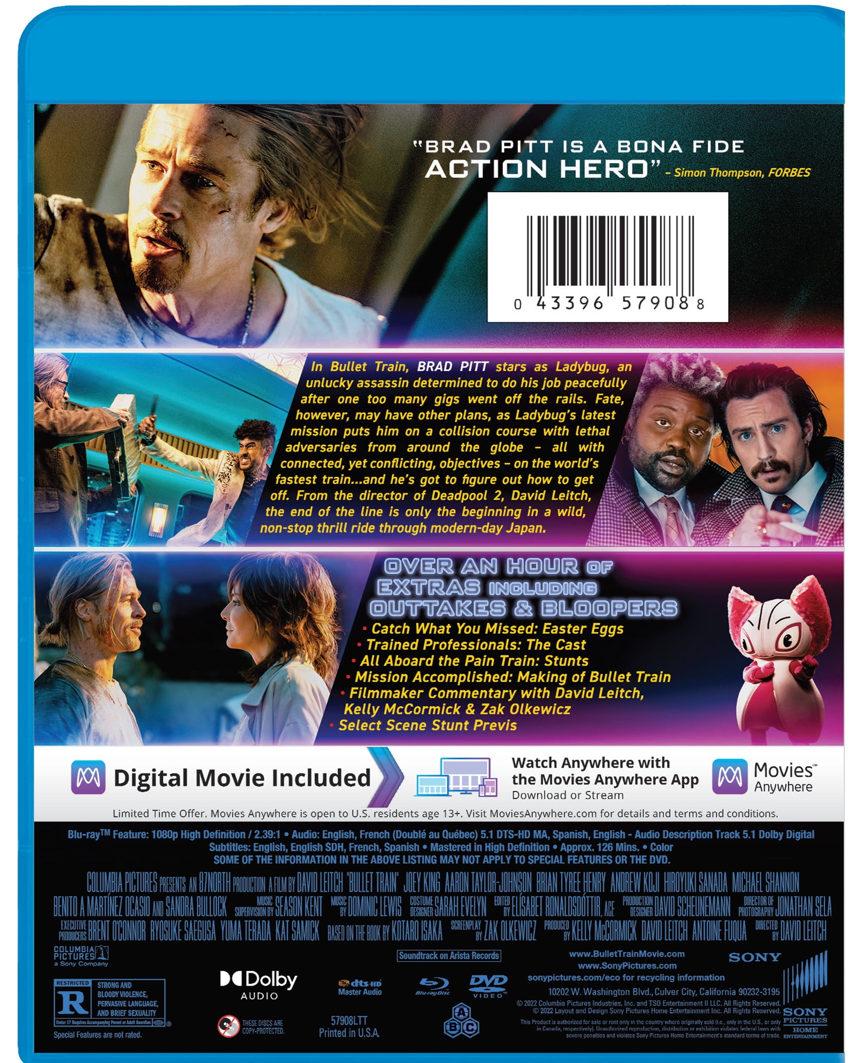 Bullet Train (4K UHD + Blu-ray) [Blu-ray]: : Brad Pitt, Joey King,  Aaron Taylor-Johnson, David Leitch, Brad Pitt, Joey King: Películas y TV