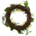 thumbnail image 5 of Northlight Mini Rose and Foliage Artificial Spring Wreath - 7" - Yellow, 5 of 5
