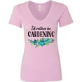 thumbnail image 3 of Inktastic I'd Rather Be Gardening Blue Flowers Women's V-Neck T-Shirt, 3 of 5