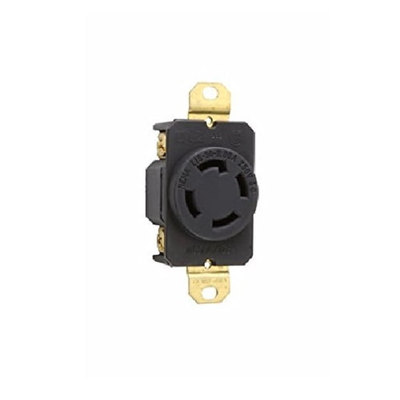 PASS & SEYMOUR Locking Outlet, Black, NEMA L15-30r, 250-Volt L1530R