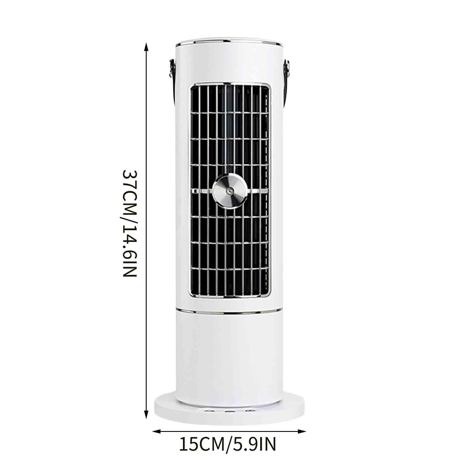 Harlier Tower Fan for Bedroom, Quiet Rechargeable Bladeless Fan with Remote, 3 Speeds, 80° Oscillating Fans for Indoors, 15 Inch Portable Desk Table Fan for Room, Home, Office