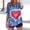 003 Blue, variant on Women's Blouses Dressy Casual Boho Floral Patchwork Top Summer V Neck 3/4 Sleeve Graphic Tees