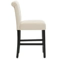 thumbnail image 4 of Set of 2 Dining Chair Beige Button Tufting Fabric Upholstered Counter Stools for Dining Room/Kitchen, 4 of 9