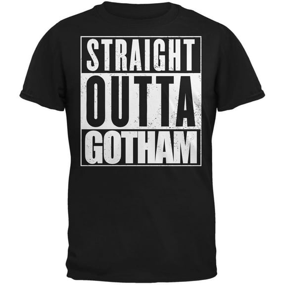 Straight Outta Gotham Black Adult T-Shirt - Medium