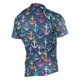 thumbnail image 2 of joogoo Colorful Anchors Pattern Men's Cycling Jerseys Mountain Bike Short Sleeve Tops M, 2 of 7