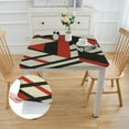 thumbnail image 2 of HAOXIT Fall Tablecloth Black White Red Geometric Striped Table Cloth Square Spotted Leopard Print Farmhouse Fabric Kitchen Table Decorations Dinner Parties Fall Indoor Or Outdoor Decor 46*46, 2 of 8