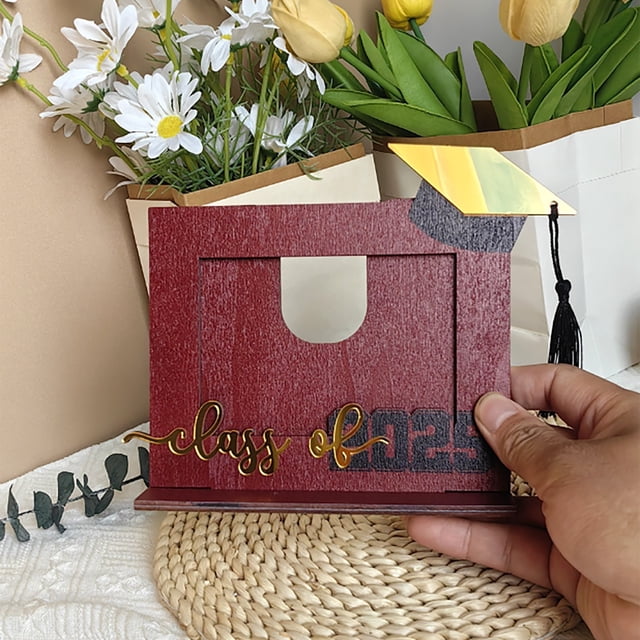 Desktop Ornament for Home Graduation and School Start 2025 Wooden Photo Frame Desktop Horizontal Version Promoting Celebrations