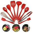 thumbnail image 4 of Paquete de 10 utensilios de cocina de silicona YUANXCMXG resistentes al calor rojo, 4 of 5