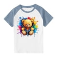 thumbnail image 1 of RXIRUCGD 2025 Vêtements d'Été pour Enfants Tout-Petits Garçons Filles Mode Mignon Col Rond Imprimé Manches Courtes Haut, 1 of 7