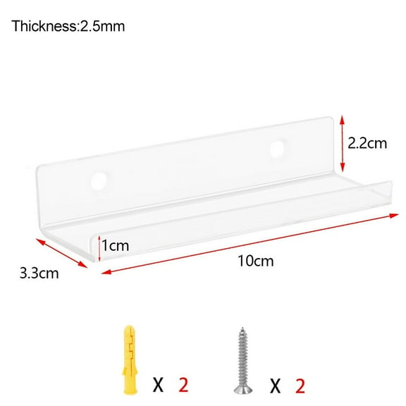 6 Pack Vinyl Record Shelf Wall Mount, 4 Inch Clear Acrylic Album Record Holder