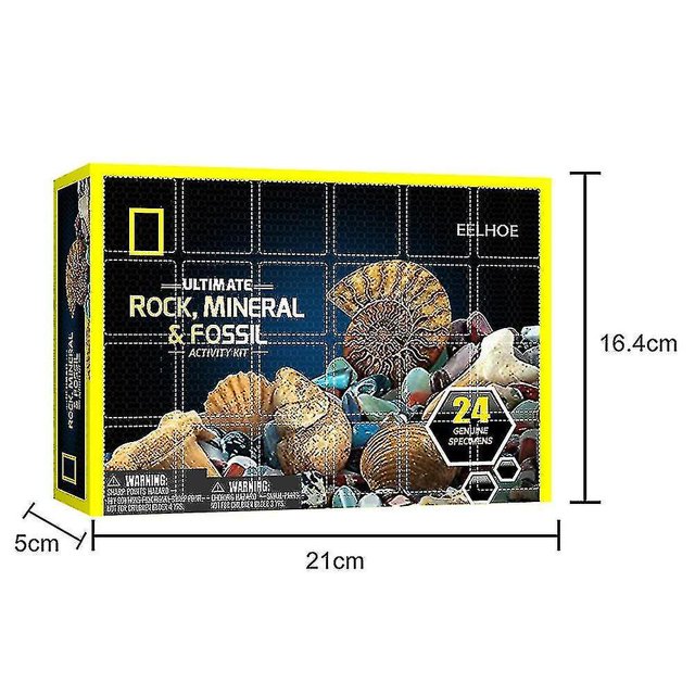 Kit de piedra fósil mineral, caja de calendario de Adviento de Navidad, juguete de educación temprana, regalo de Navidad LingWen 8390606489432