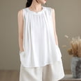 thumbnail image 5 of Oplxuo Lightweight Linen Tank Tops for Women Dressy Pleated Summer Business Casual Shirts Sleeveless Flowy Going Out Blouse, 5 of 7