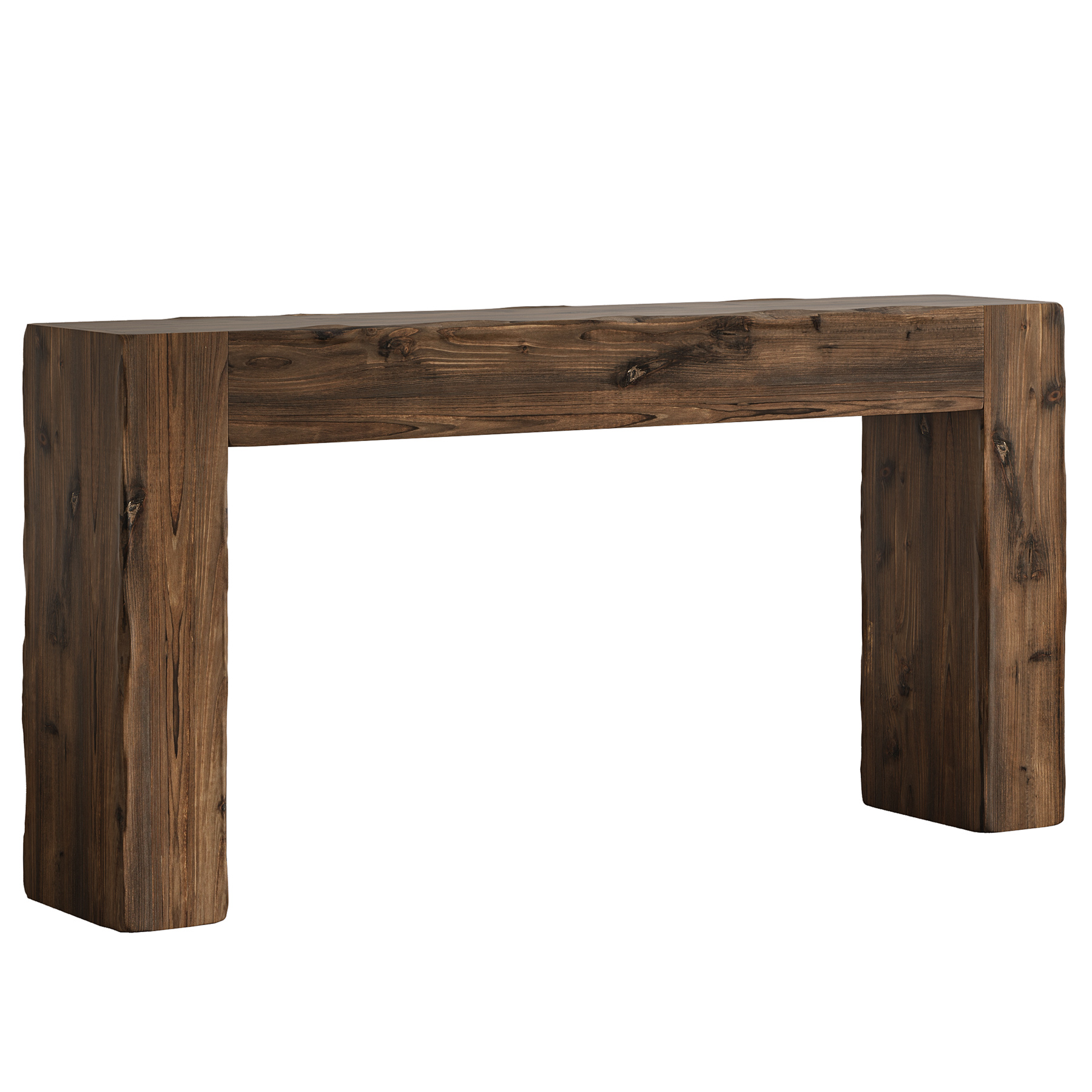 Fnova 63" Console Table, Wood Farmhouse Entryway Table, Long Narrow Accent Table for Living Room, Entrance, Hallway, Foyer, Dark Brown