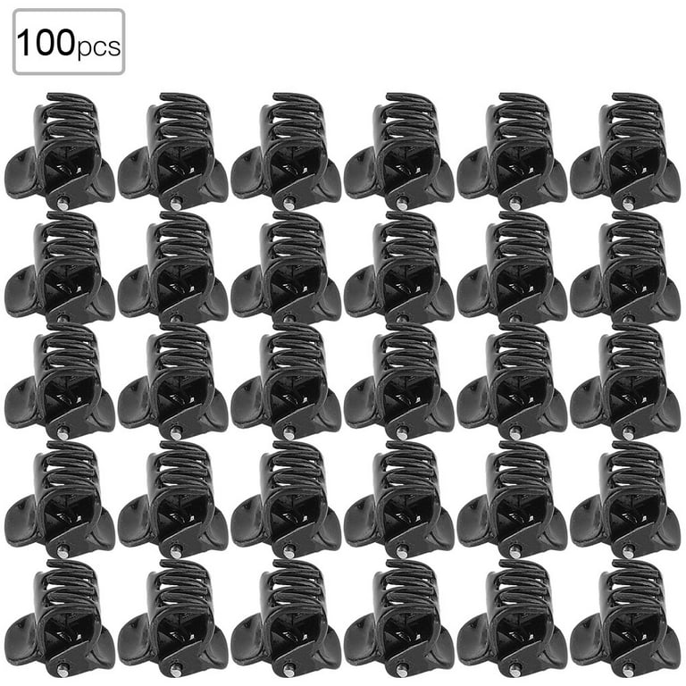 Black recycled plastic mini clips Set of 4
